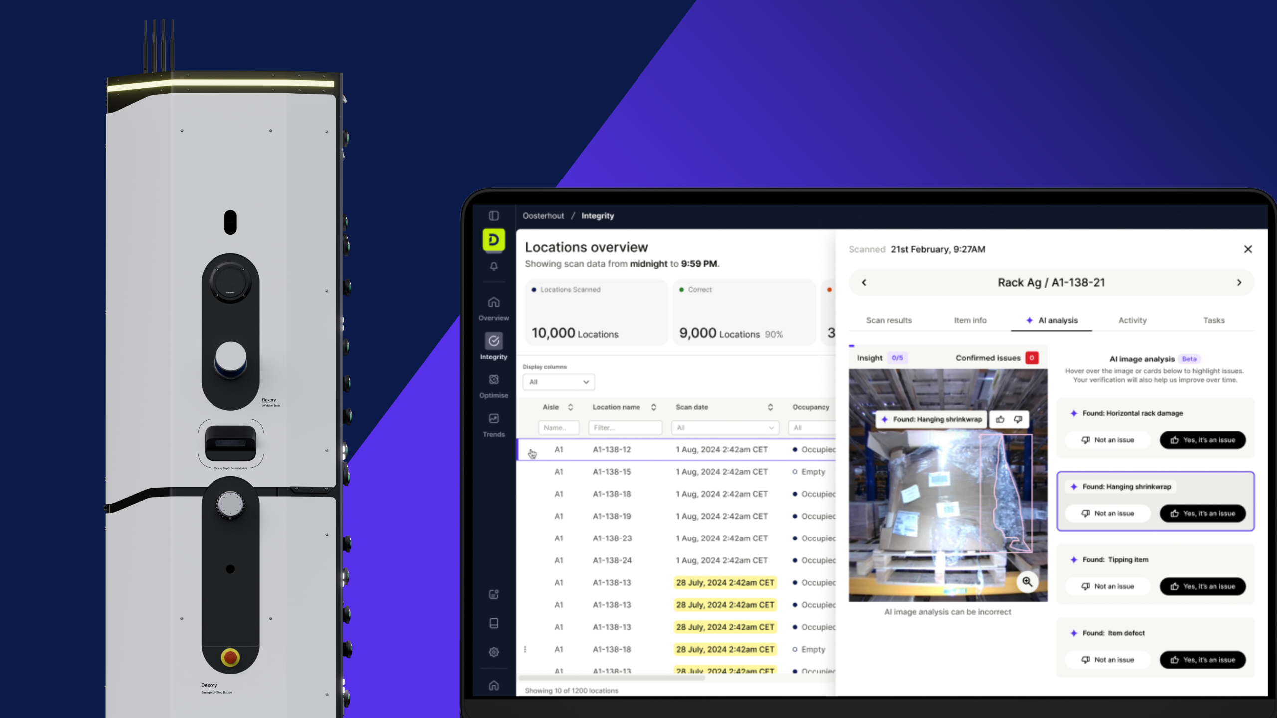 Dexory upgrades warehouse robot for storage health checks
