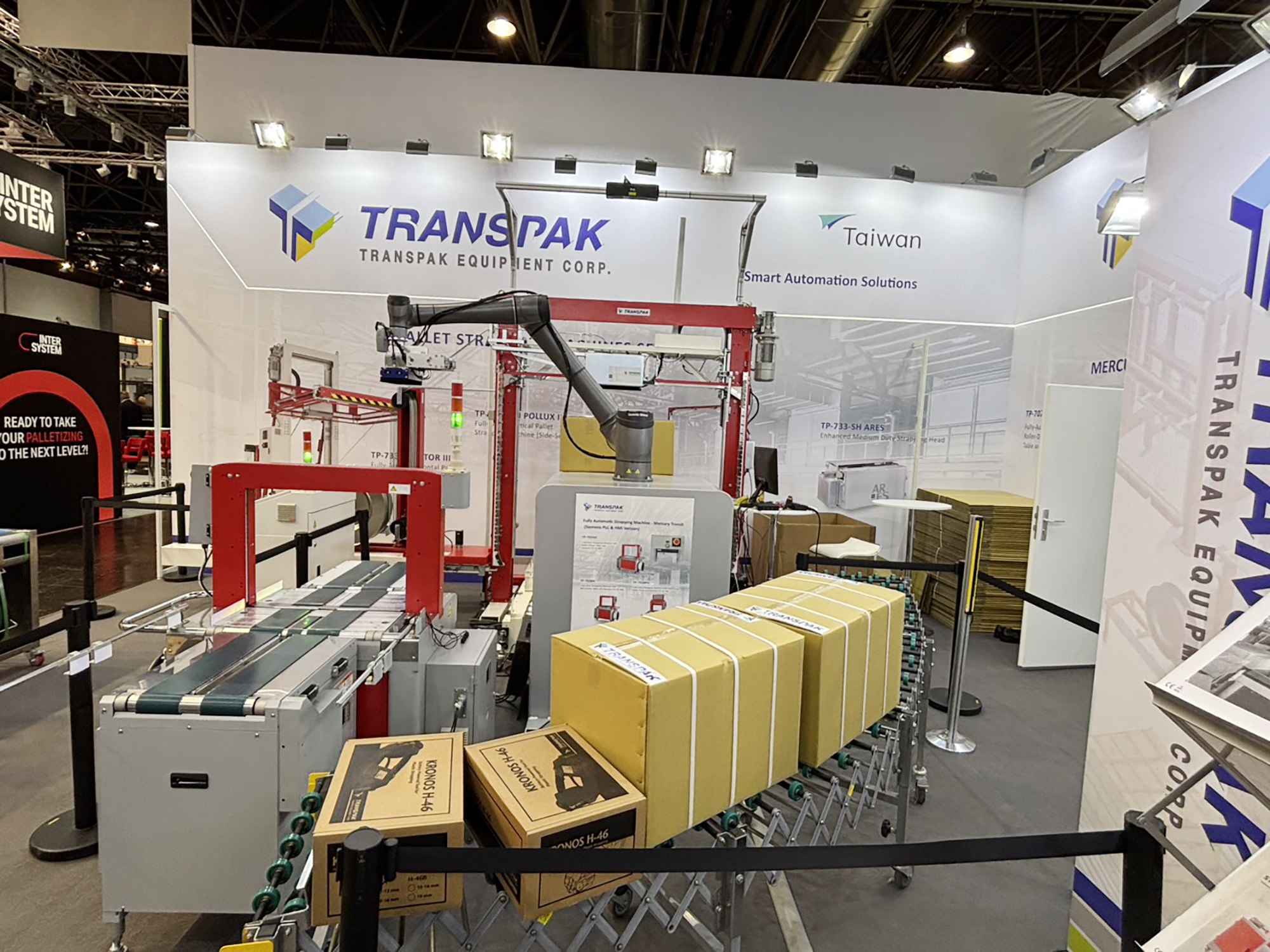 Transpak and Ace Pillar show mixed-load palletising automation Transpak and Ace Pillar show mixed-load palletising automation