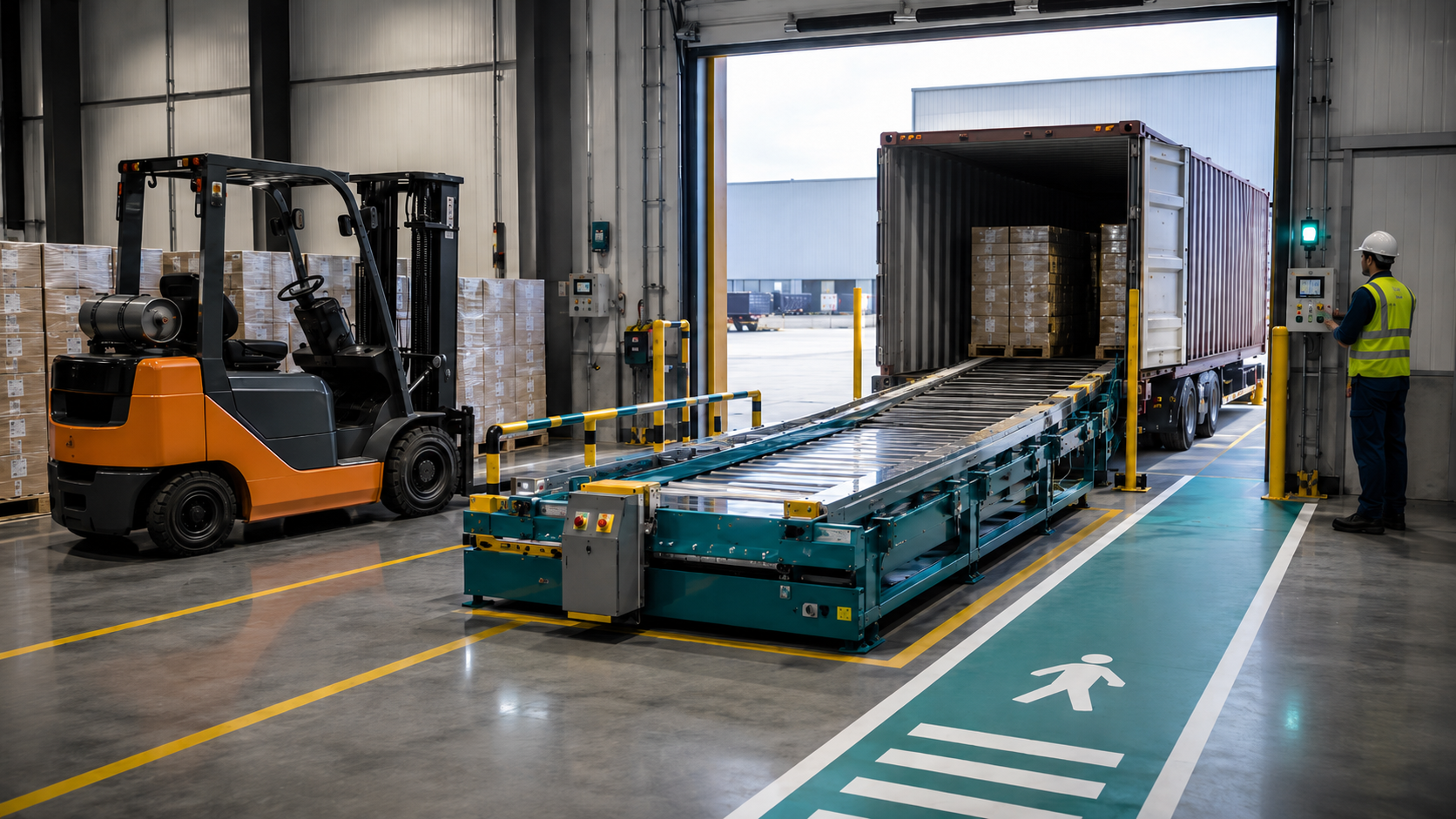 Supporting safer forklift operations in container loading through automation Supporting safer forklift operations in container loading through automation